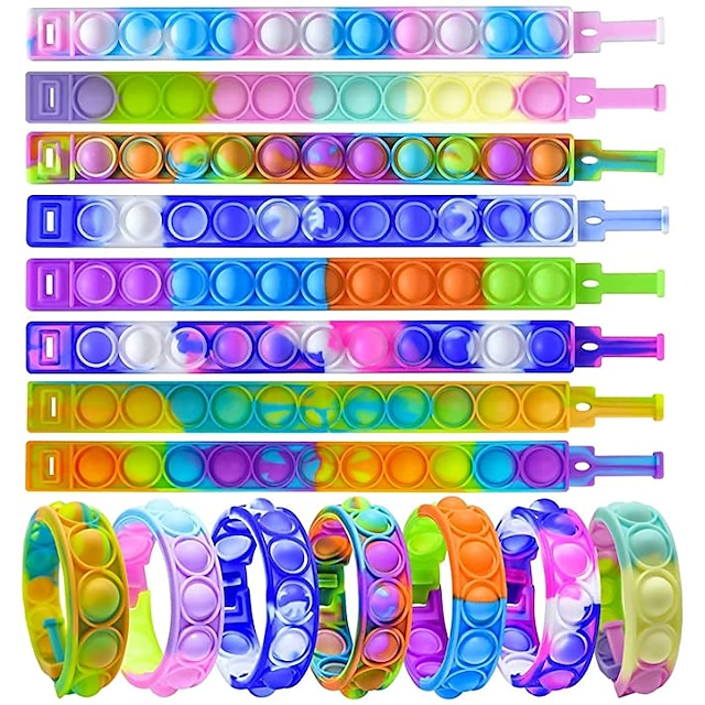 Relieves Stress and Anxiety Fidget Toy for School Classroom Rewards 10pcs//Set Fidget Toys Multi-Color Durable Stress-Relieving Toys Set for Kids and Adult