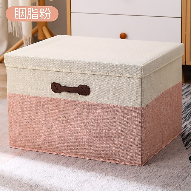 Home & Garden Home Decor | Fabric Folding Storage Box Household Wardrobe Quilt Finishing Box With Lid Large Storage Basket Car D