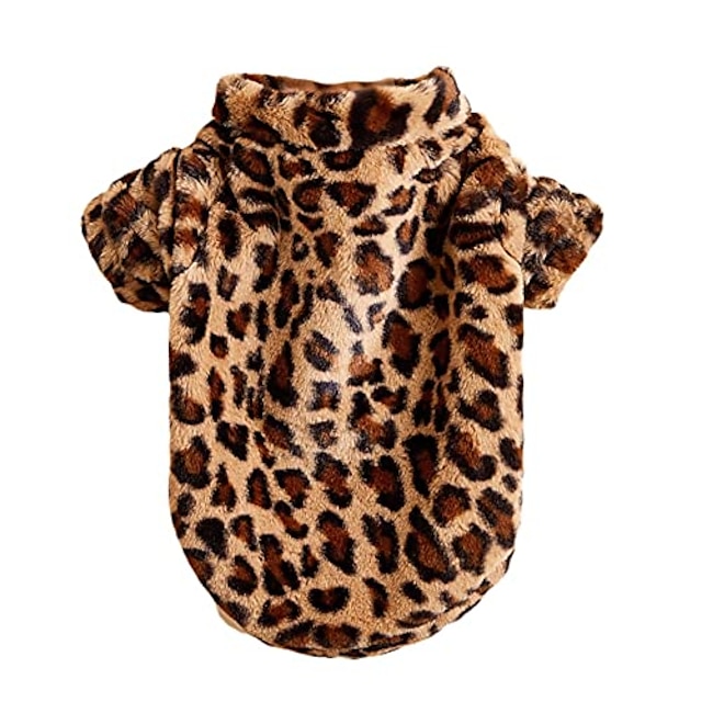  casacos de cachorro para cães pequenos casaco de inverno para cachorros com estampa de leopardo fantasia de cachorro roupas de fantasia de natal suéter de cachorro roupas de inverno para cães