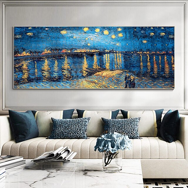 Home & Garden Wall Art | Oil Painting Handmade Hand Painted Wall Art Abstract Art Van Goghs Starry Sky Home Decoration Decor Str