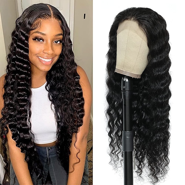 loose deep wave glueless compact frontal lace wig