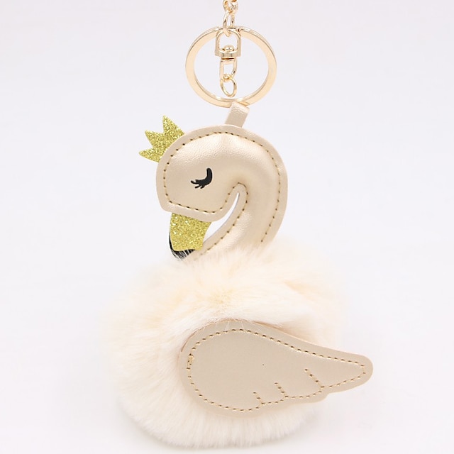 Shoes & Bags Fashion Accessories | Womens Girls Swan Bag Charm Keychain Polyester Alloy Daily White / Pink Bean Paste-Powder Wat