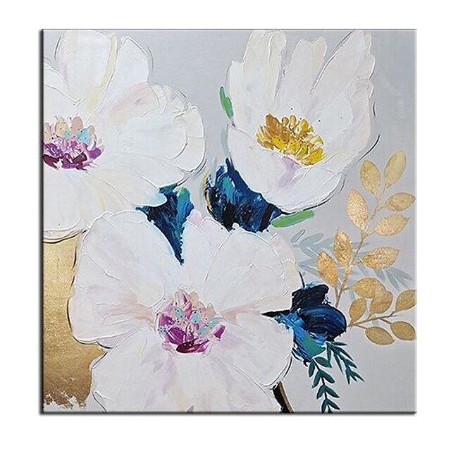 Home & Garden Wall Art | Oil Painting Handmade Hand Painted Wall Art Modern Abstract White Flower Home Decoration Decor Rolled C