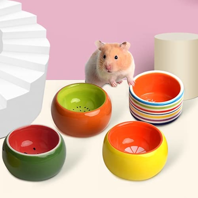 Pet Ceramic Feeding Bowl Dish Food Water Feeder For Small Hamster Rabbit Dog Cat 