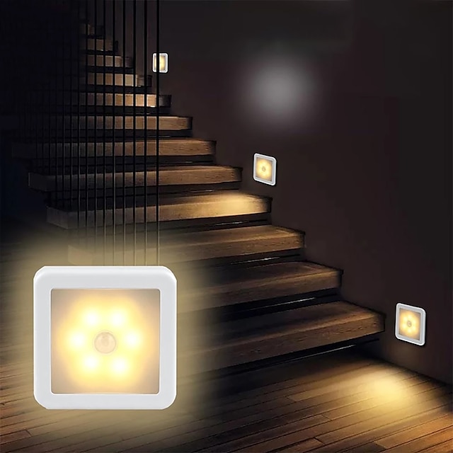  LED veilleuse capteur de mouvement lampe de nuit intelligente à piles wc lampe de chevet pour chambre couloir voie toilette éclairage à la maison