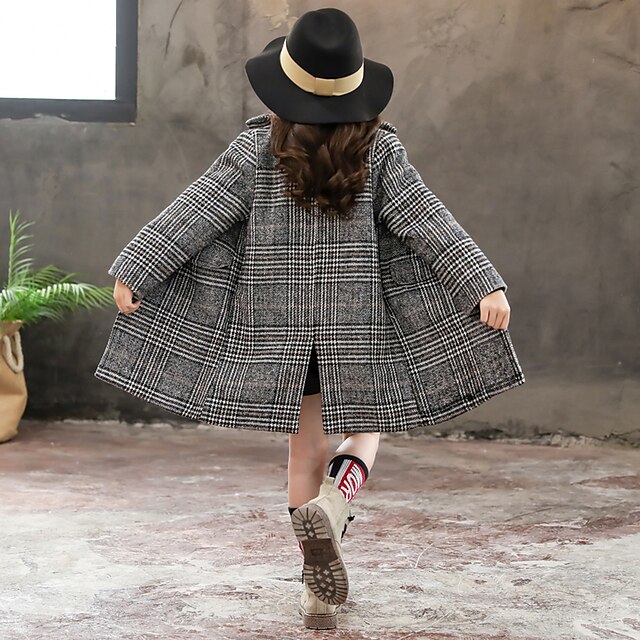 Baby & Kids Girls Clothing | Kids Girls Thanksgiving Jacket Coat Long Sleeve Gray Houndstooth Pocket Fall Winter Cool Christmas 