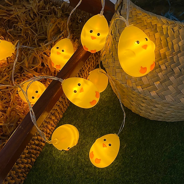 1.5 מ' 10 לדים פסחא גוזלים led מחרוזת אורות ביצים עוף זר אור חתונה בית מסיבת סוללה / usb מופעל מקורה חיצוני קישוט אורות פיות