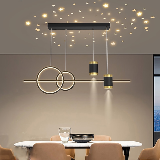  100cm 4 lumières dimmable cluster design led pendentif lumière métal style artistique nouveauté finitions peintes style nordique salle à manger chambre lumières 110-240v