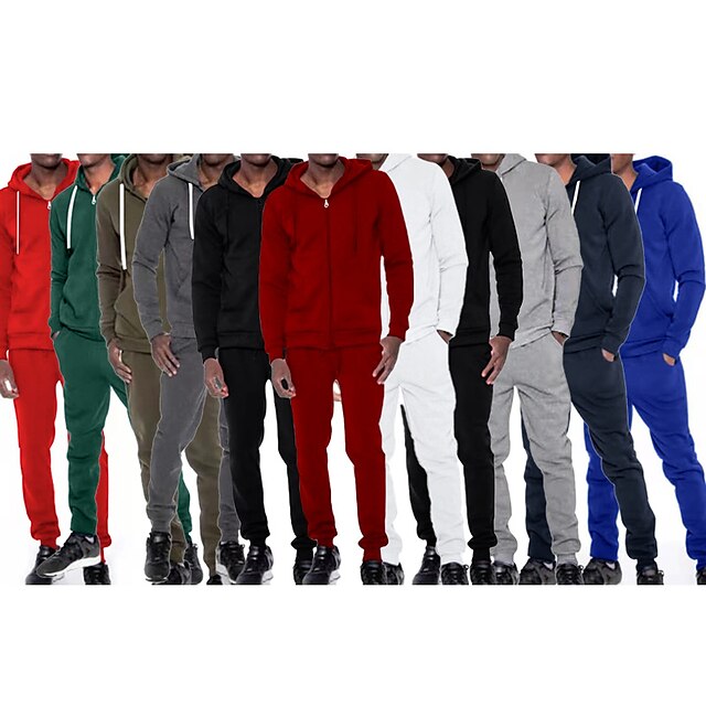 Sports & Outdoors Running, Jogging & Walking | Mens 2 Piece Tracksuit Sweatsuit Casual Athleisure 2pcs Winter Long Sleeve Therma