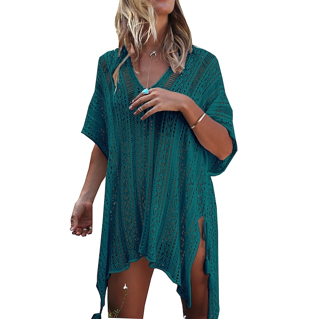 Women's Summer Dress Oversized Crochet Party Vacation Casual Short ...