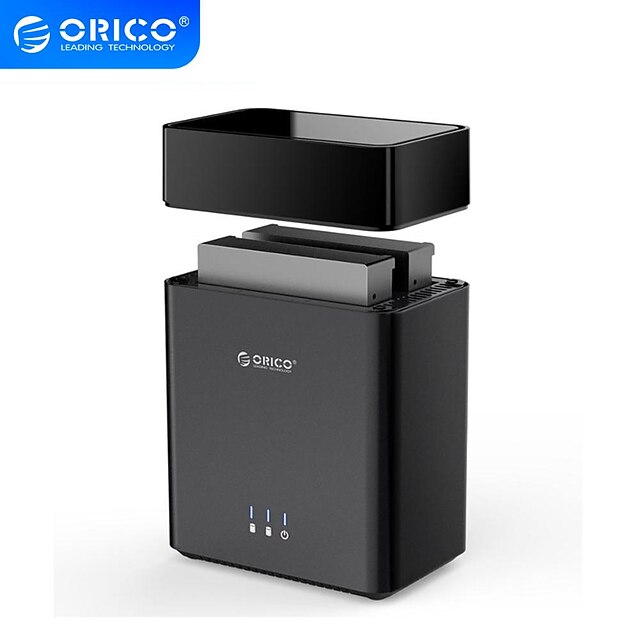  ORICO 2 Bay 3.5 Inch USB3.0/Type-c Hard Drive Enclosure Magnetic-type USB3.0 to SATA3.0 HDD Case Support UASP 12V4A Power 32TB