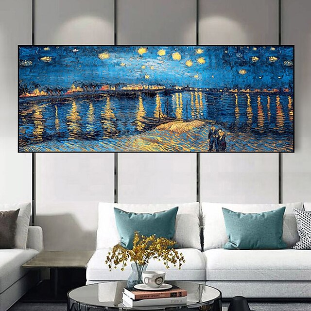 Home & Garden Wall Art | Oil Painting Handmade Hand Painted Wall Art Abstract Art Van Goghs Starry Sky Home Decoration Decor Str