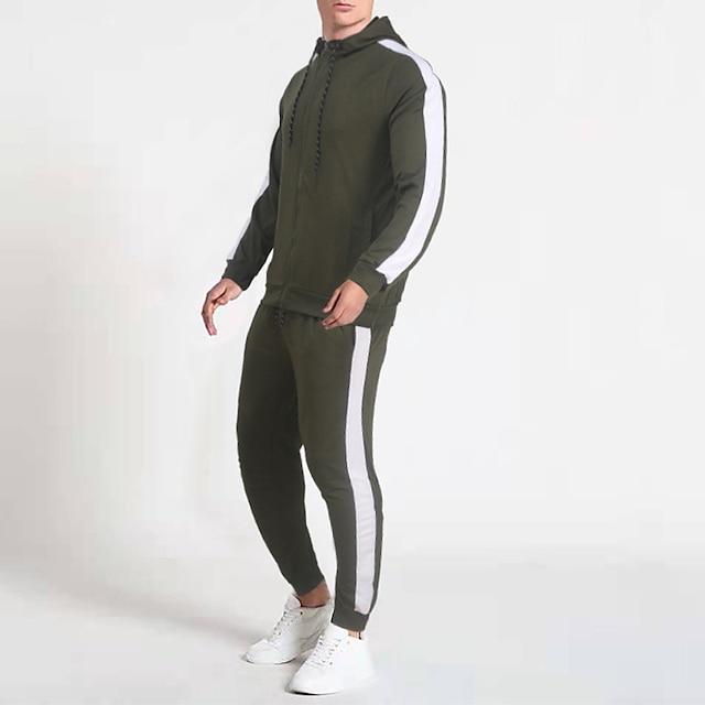 Sports & Outdoors Running, Jogging & Walking | Mens 2 Piece Tracksuit Sweatsuit Casual Athleisure 2pcs Winter Long Sleeve Therma