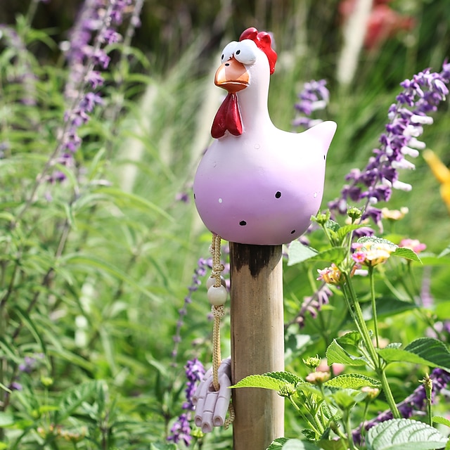 Statue De Poulet En Résine Pour Jardin – Décoration Drôle Et Durable Pour Extérieur (cour, Patio, Balcon) - 10