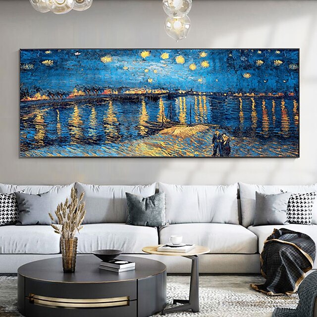 Home & Garden Wall Art | Oil Painting Handmade Hand Painted Wall Art Abstract Art Van Goghs Starry Sky Home Decoration Decor Str