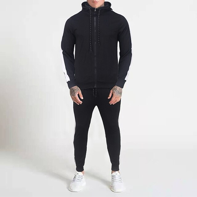 Sports & Outdoors Running, Jogging & Walking | Mens 2 Piece Tracksuit Sweatsuit Casual Athleisure 2pcs Winter Long Sleeve Therma