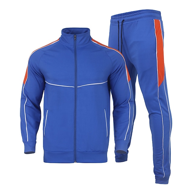 Sports & Outdoors Running, Jogging & Walking | Mens 2 Piece Full Zip Tracksuit Sweatsuit Athletic Athleisure 2pcs Winter Long Sl