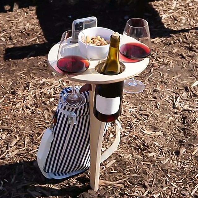 Portable Folding Wine Table Camping Picnic Beach Party Outdoor Garden Festival 