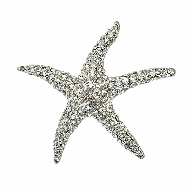 Shoes & Bags Fashion Accessories | Womens Brooches Classic Starfish Stylish Artistic Brooch Jewelry Purple Black Silver For Wedd