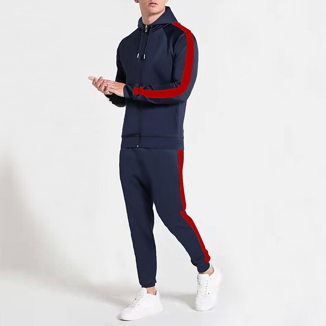 Sports & Outdoors Running, Jogging & Walking | Mens 2 Piece Tracksuit Sweatsuit Casual Athleisure 2pcs Winter Long Sleeve Therma