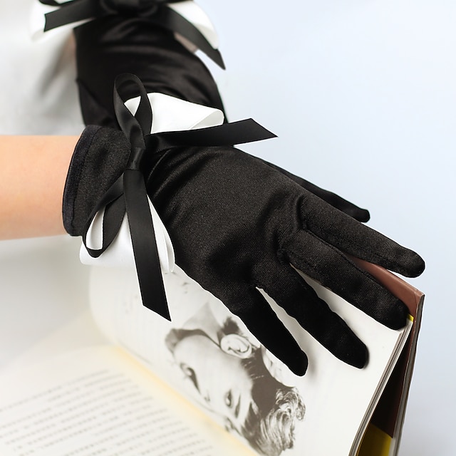  Satin Wrist Length Glove Elegant / Simple Style With Bowknot Wedding / Party Glove