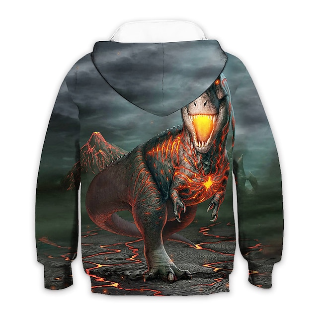 Baby & Kids Boys Clothing | Kids Boys Hoodie Long Sleeve Blue 3D Print Dinosaur Animal Daily Indoor Outdoor Active Fashion Daily