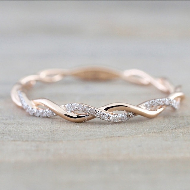  diamentowy pierścionek skręcany pierścionek dla pary prosta moda damska biżuteria