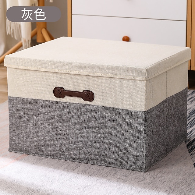 Home & Garden Home Decor | Fabric Folding Storage Box Household Wardrobe Quilt Finishing Box With Lid Large Storage Basket Car D