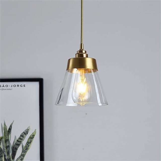 Lights & Lighting Pendant Lights | 16.5 cm Pendant Light LED Pendant Lantern Design Lamps Glass Cone Electroplated Modern Countr