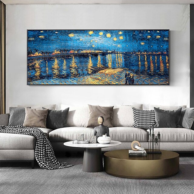 Home & Garden Wall Art | Oil Painting Handmade Hand Painted Wall Art Abstract Art Van Goghs Starry Sky Home Decoration Decor Str