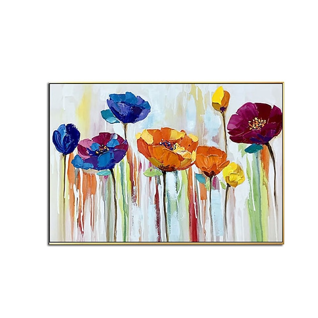 Home & Garden Wall Art | Oil Painting Handmade Hand Painted Wall Art 3D Texture Colorful Abstract Flower Home Decoration Decor R