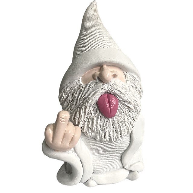 Home & Garden Home Decor | Middle Finger White Clothes Dwarf Home Decor Garden White Beard Dwarf Resin Pendulum Resin Crafts Orn