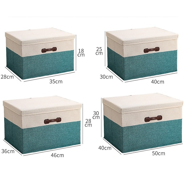 Home & Garden Home Decor | Fabric Folding Storage Box Household Wardrobe Quilt Finishing Box With Lid Large Storage Basket Car D