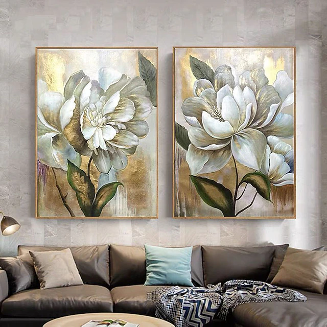 Oil Painting Handmade Hand Painted Wall Art Modern Abstract Gold Flower As Gift Home Decoration Decor Rolled Canvas No Frame Unstretched 6