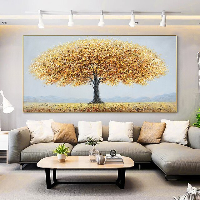 Home & Garden Wall Art | Oil Painting Handmade Hand Painted Wall Art Abstract Plant FloralFortune Tree Home Decoration Decor Str