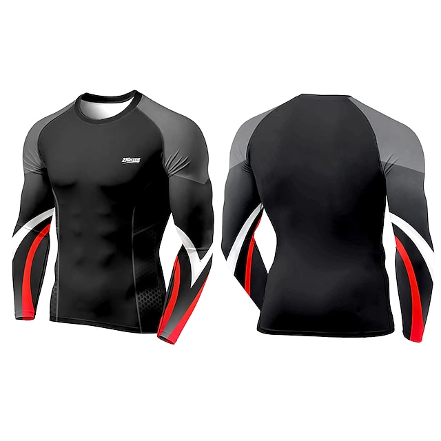 Sports & Outdoors Running, Jogging & Walking | 21Grams Mens Long Sleeve Compression Shirt Running Shirt Top Athletic Athleisure 