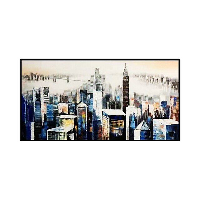 Home & Garden Wall Art | Oil Painting Hand Painted Abstract Urban Architectural Landscape Wall Art Home Living Room Decoration D