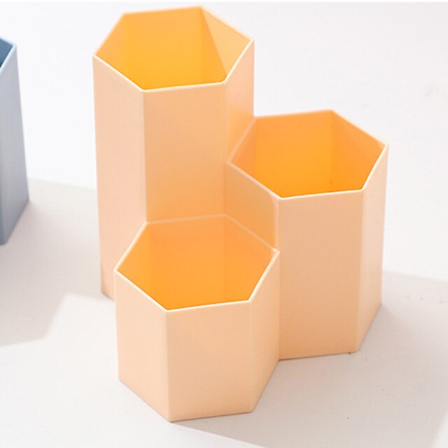 Consumer Electronics Stationery | Multifunctional Hexagonal Rhombus Pen Holder Storage Bucket Rhombus Office Storage Box Plastic