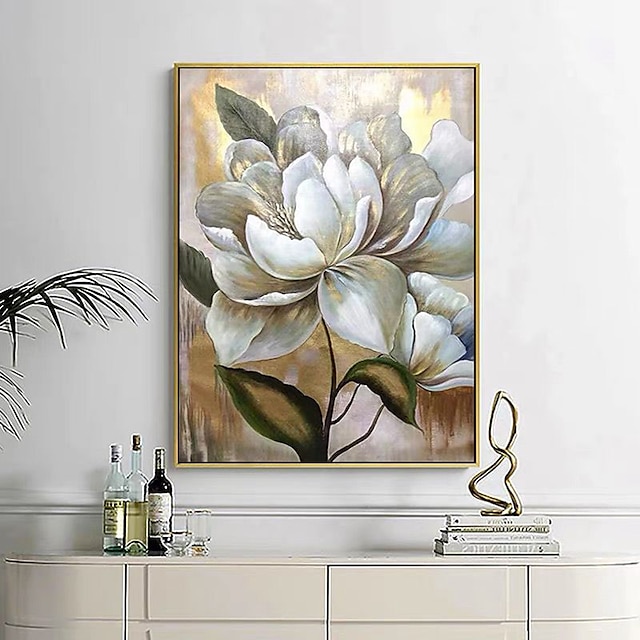  Ölgemälde handgemachte handbemalte Wandkunst moderne abstrakte Goldblume als Geschenk Dekoration Dekor gerollte Leinwand kein Rahmen ungedehnt