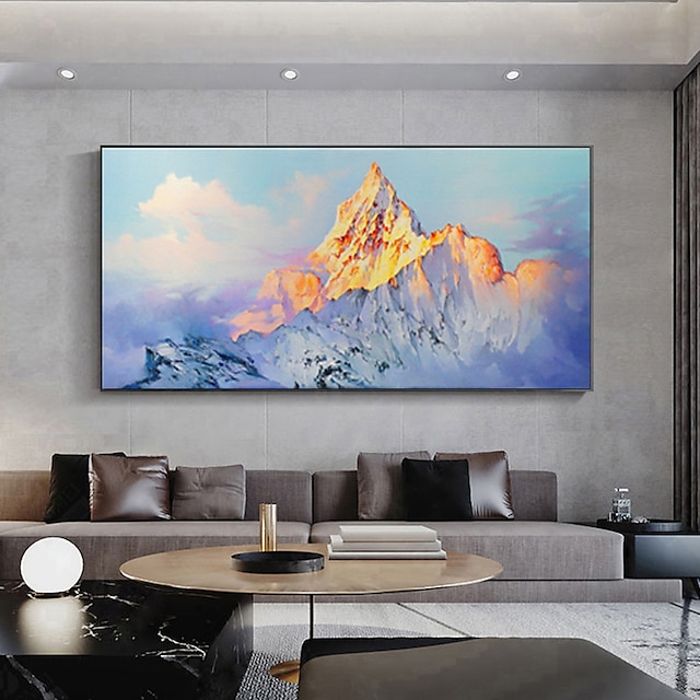 Home & Garden Wall Art | Handmade Oil Painting Canvas Wall Art Decoration Abstract LandscapePainting The Golden Mountains for Ho