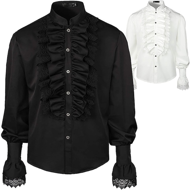 Toys & Hobbies Cosplay & Costumes | Prince Aristocrat Retro Vintage Medieval Steampunk Blouse / Shirt Masquerade Mens Costume Wh