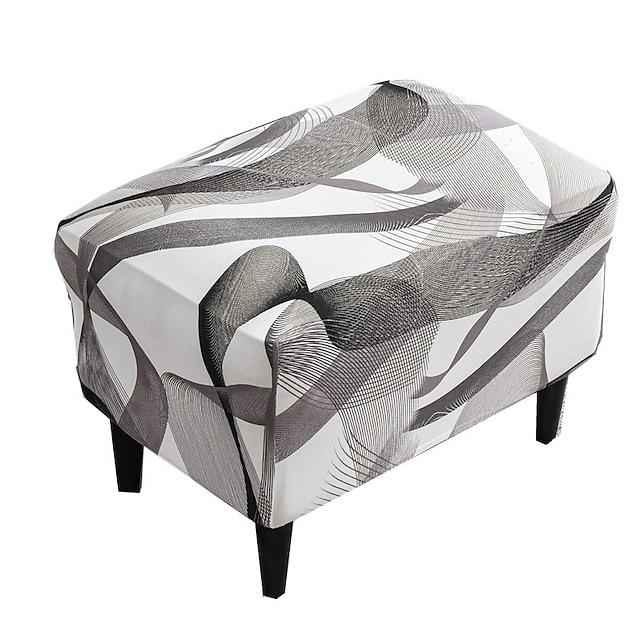  Housse de pouf extensible à imprimé floral spandex extensible rectangle extensible housses de rangement pliantes repose-pieds amovibles protègent les housses de repose-pieds