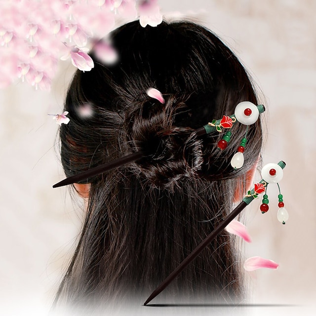 6pcs Natural Wood Hairpin Hair Stick DIY Hair Jewelry Women Hair Accessories 