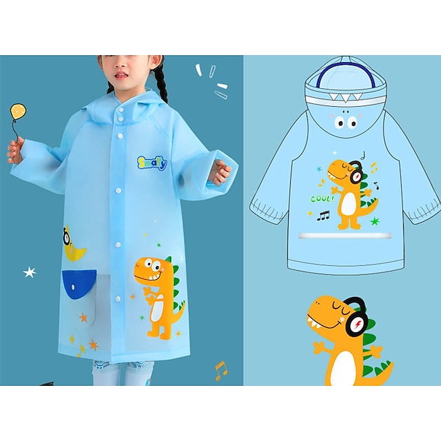 Baby & Kids Girls Clothing | Kids Unisex Raincoat Long Sleeve Vibrant yellow dinosaur (send storage bag) Sakura pink giraffe (fr