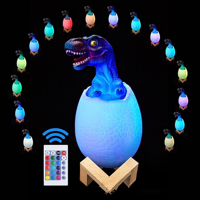 T REX DINOSAUR LED NIGHT LIGHT 13 COLOUR CHANGES WITH REMOTE CHILDREN'S ROOM 