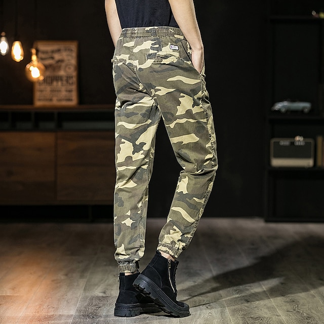 Mens Camouflage Jogger Pants Drawstring Sports Outdoor Bottoms Hip Hop  Trousers