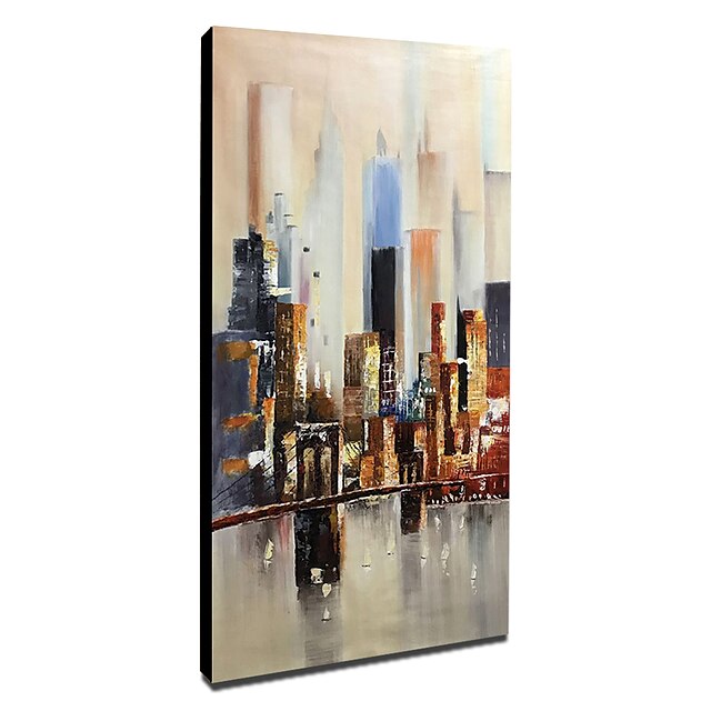 Home & Garden Wall Art | Mintura Handmade Oil Painting On Canvas Wall Art Decoration Modern Abstract City Landscape Picture For 