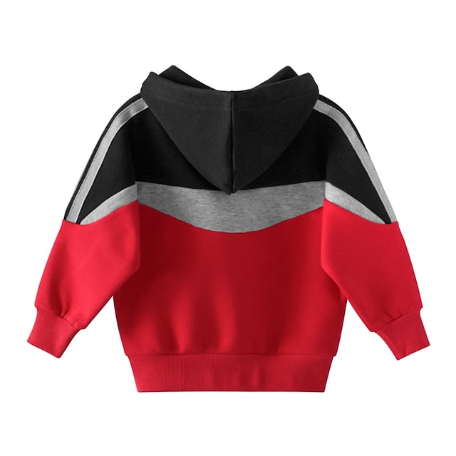 Baby & Kids Boys Clothing | Kids Boys Hoodie Long Sleeve Blue Red Color Block Indoor Outdoor Active Daily 2-8 Years - GP13278