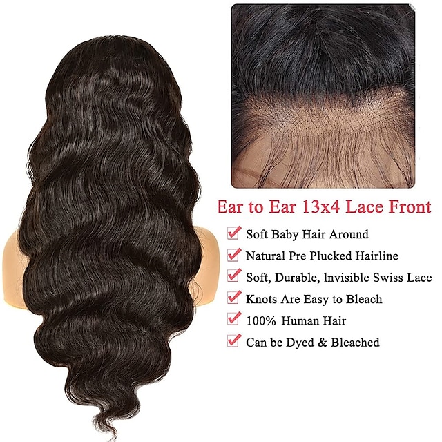 Beauty & Hair Wigs & Hair Pieces | Body Wave Lace Front Wigs 13x4 Pre Plucked 130% Density Brazilian Human Hair Wigs Natural wit