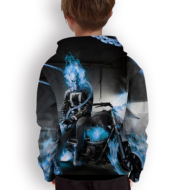 Baby & Kids Boys Clothing | Kids Boys Halloween Hoodie Long Sleeve 3D Print Skull Blue Children Tops Fall Winter Active Fashion 